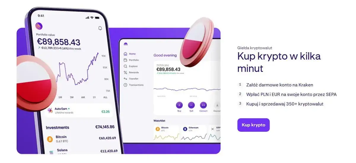 Zdjęcie Kraken kryptowaluty – czy to bezpieczna giełda? Zalety, wady i porównanie z konkurencją